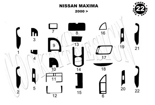Nissan Maxima 02.00 - 02.04 Kit Rivestimento Cruscotto all'interno del veicolo Cruscotti personalizzati 22-Decori