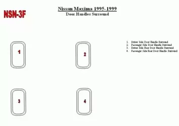 Nissan Maxima 1995-1999 Doors Inserts, 4 Parts set Cruscotto BD Rivestimenti interni