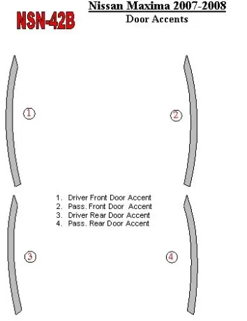 Nissan Maxima 2007-2008 Doors Accent Cruscotto BD Rivestimenti interni