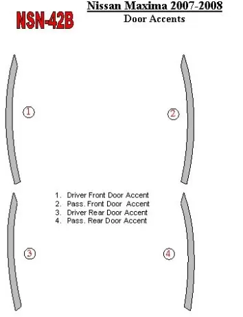 Nissan Maxima 2007-2008 Doors Accent Cruscotto BD Rivestimenti interni Nissan Maxima 2007-2008 Doors Accent Cruscotto BD Rivestimenti interni