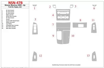 Nissan Maxima 2009-UP Full Set, Radio, A/C Cruscotto BD Rivestimenti interni Nissan Maxima 2009-UP Full Set, Radio, A/C Cruscotto BD Rivestimenti interni