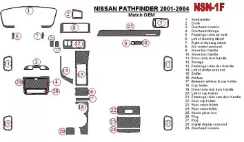 Nissan Pathfinder 2001-2004 OEM Compliance Cruscotto BD Rivestimenti interni