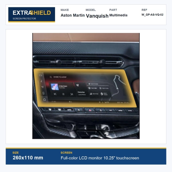 Aston Martin Vanquish Multimedia ExtraShield Screen Protector