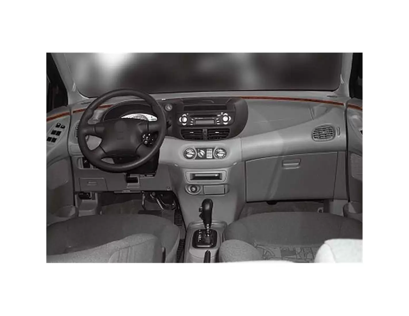 Nissan Tino 01.2000 Kit Rivestimento Cruscotto all'interno del veicolo Cruscotti personalizzati 6-Decori