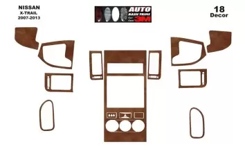 Nissan X Trail 2007-2013 Kit Rivestimento Cruscotto all'interno del veicolo Cruscotti personalizzati 16-Decori