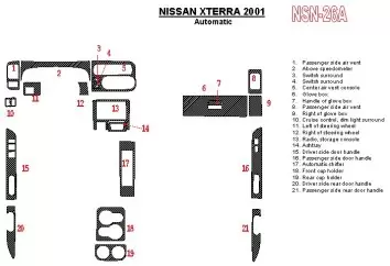 Nissan Xterra 2001-2001 Automatic Gearbox 21 Parts set Cruscotto BD Rivestimenti interni