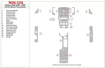Nissan Z350 2006-2008 Full Set, Manual Gear Box Cruscotto BD Rivestimenti interni