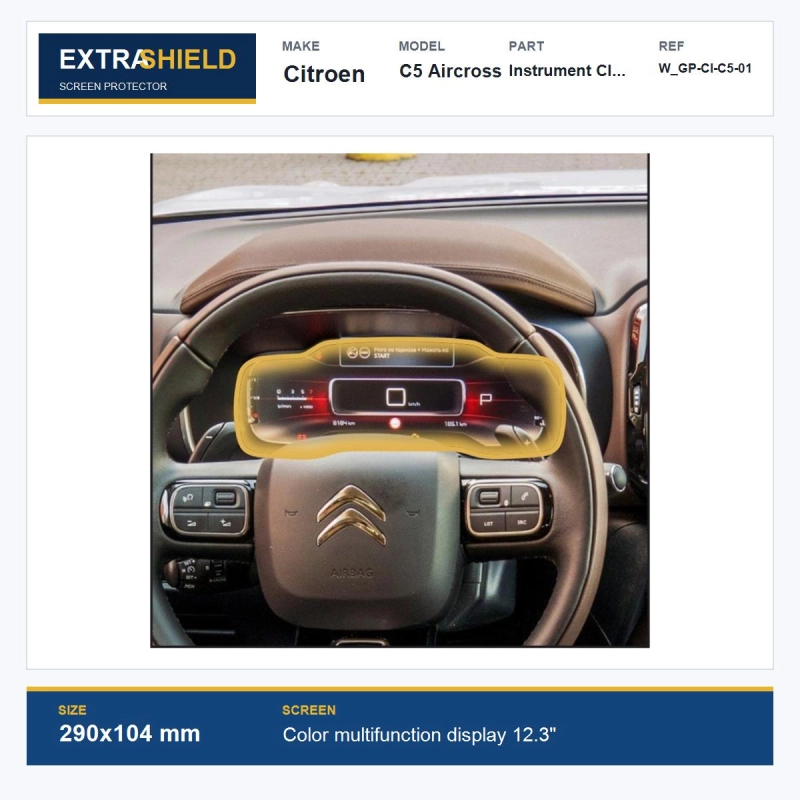 Citroen C5 Aircross Instrument Cluster ExtraShield Screen Protector