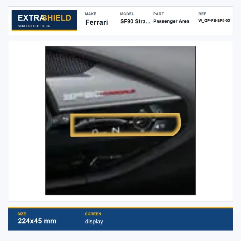 Ferrari SF90 Stradale Passenger Area ExtraShield Screen Protector