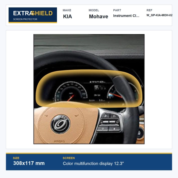 KIA Mohave Instrument Cluster ExtraShield Screen Protector
