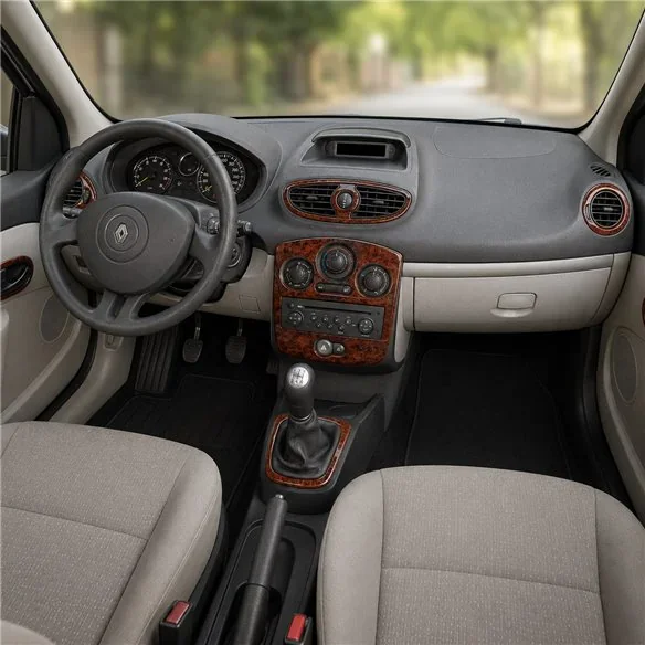 Renault Clio-3 2005-2012 kit cruscotto 3D, 9 pezzi