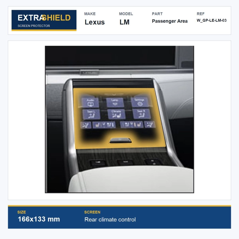 Lexus LM Passenger Area ExtraShield Screen Protector