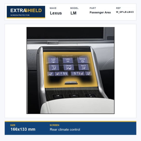 Lexus LM Passenger Area ExtraShield Screen Protector