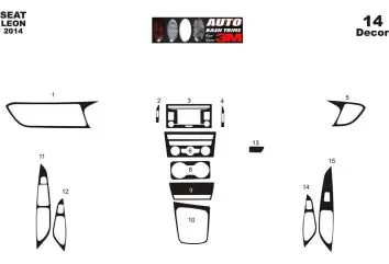 Seat Leon 01.2014 Kit Rivestimento Cruscotto all'interno del veicolo Cruscotti personalizzati 14-Decori