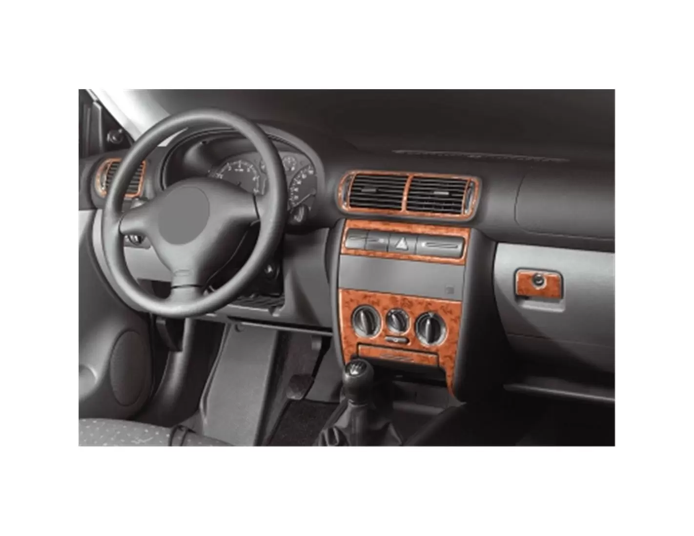 Seat Toledo - Leon 1M 01.99 - 03.04 Kit Rivestimento Cruscotto all'interno del veicolo Cruscotti personalizzati 15-Decori