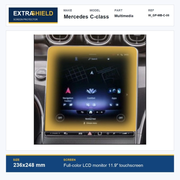 Mercedes C-class Multimedia ExtraShield Screen Protector