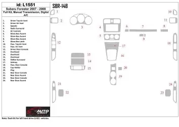 Subaru Forester 2007-2008 Full Set, Automatic Gear, Manual Gearbox AC Cruscotto BD Rivestimenti interni