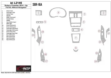 Subaru Forester 2014-UP Full Set, With NAVI Cruscotto BD Rivestimenti interni