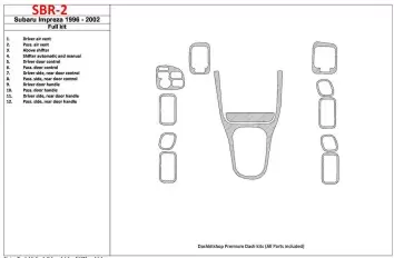 Subaru Impreza 1996-2001 Full Set Cruscotto BD Rivestimenti interni