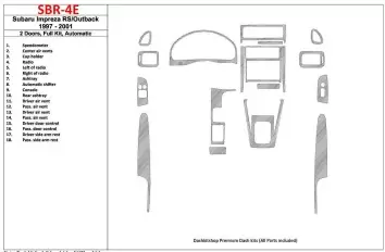 Subaru Impreza RS 1997-UP 2 Doors, Automatic Gearbox, Full Set, 18 Parts set Cruscotto BD Rivestimenti interni