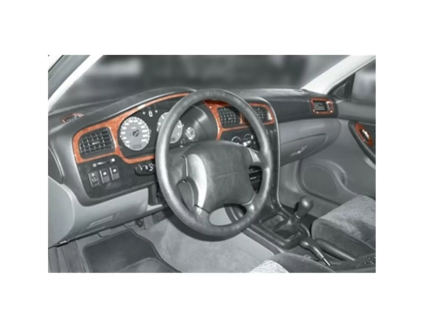 Subaru Legacy 04.99 - 12.04 Kit Rivestimento Cruscotto all'interno del veicolo Cruscotti personalizzati 10-Decori
