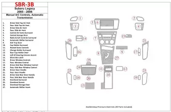 Subaru Legacy 2005-2006 Manual Gearbox AC Control, Automatic Gear Cruscotto BD Rivestimenti interni
