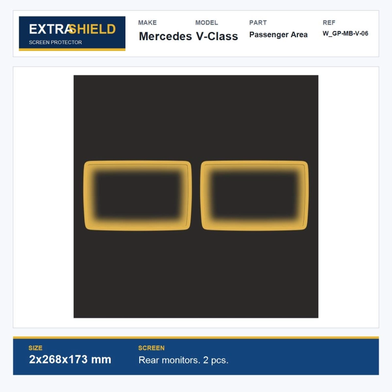 Mercedes V-Class Passenger Area ExtraShield Screen Protector