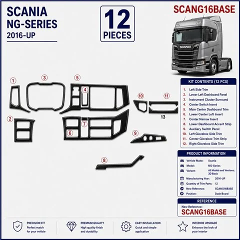 Scania NG-Series ab 2016 Basic kit cruscotto 3D, 12 pezzi 2
