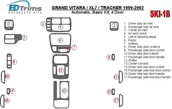 Suzuki Grand Vitara 1999-2002 Suzuki Grи Vitara/XL7,1999-UP, Automatic Gearbox, Basic Set, 4 Doors Cruscotto BD Rivestimenti int
