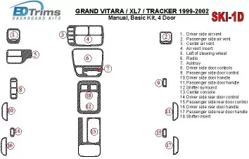Suzuki Grand Vitara 1999-2002 Suzuki Grи Vitara/XL7,1999-UP, Manual Gearbox, Basic Set, 4 Doors Cruscotto BD Rivestimenti intern