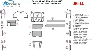 Suzuki Grand Vitara 2003-2005 Full Set, Automatic mission Cruscotto BD Rivestimenti interni