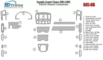 Suzuki Grand Vitara 2003-2005 Full Set, Manual Gear Box Cruscotto BD Rivestimenti interni