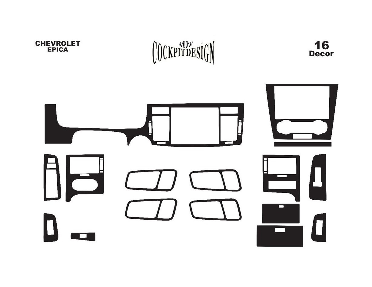 Chevrolet Epica 01.2007 Kit Rivestimento Cruscotto all'interno del veicolo Cruscotti personalizzati 7-Decori