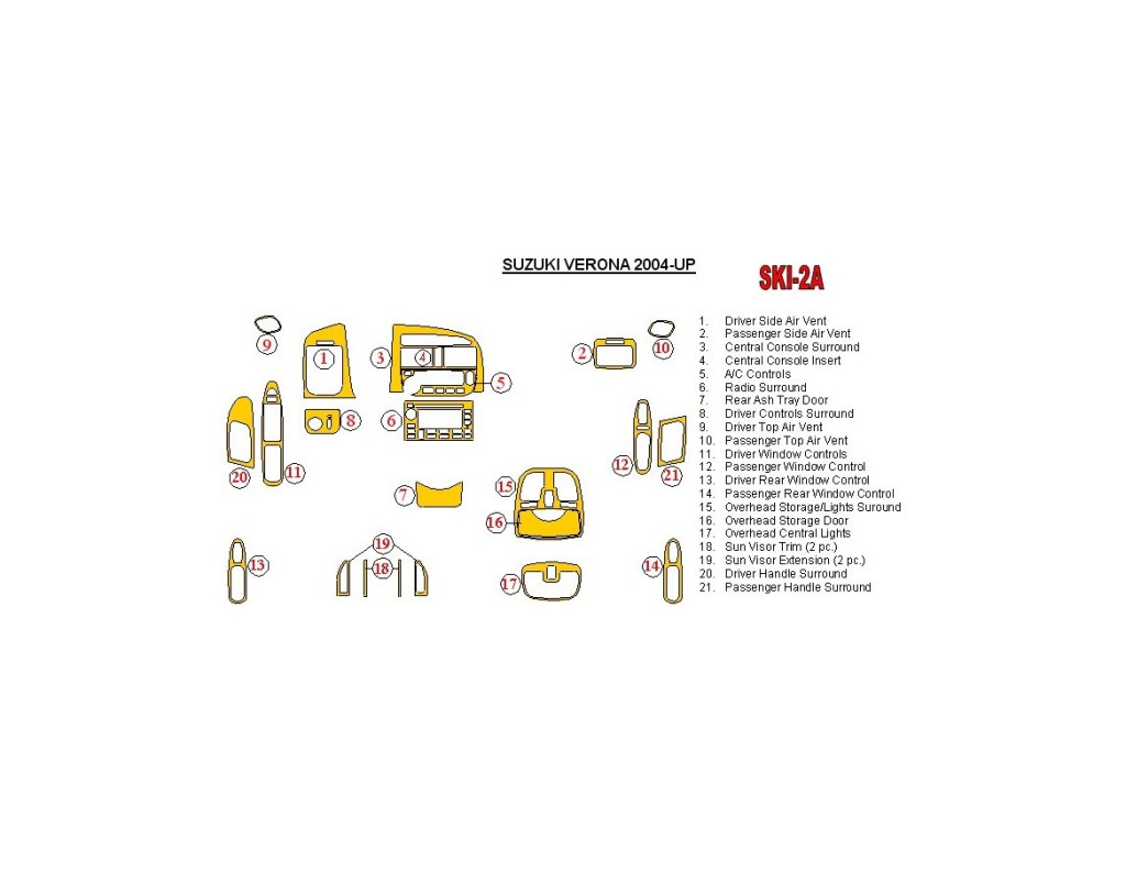 Suzuki Verona 2004-UP Full Set Cruscotto BD Rivestimenti interni Suzuki Verona 2004-UP Full Set Cruscotto BD Rivestimenti interni