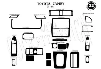 Toyota Camry 12.97 - 12.99 Kit Rivestimento Cruscotto all'interno del veicolo Cruscotti personalizzati 24-Decori
