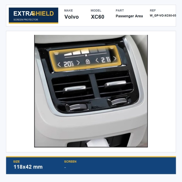 Volvo XC60 Passenger Area ExtraShield Screen Protector