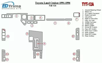 Toyota Land Cruiser 1990-1994 Full Set Cruscotto BD Rivestimenti interni