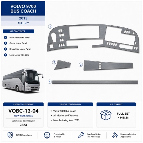 Volvo 9700 Bus Coach 2013 kit rivestimento cruscotto e interni 3D 4 pezzi 2