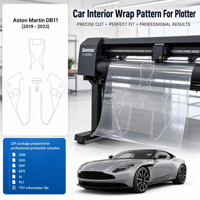 Dima di taglio interni Astonmartin Db11 2019 2023 per PPF e wrapping