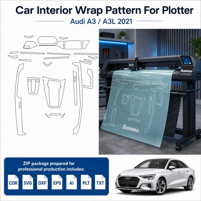 Dima di taglio interni Audi A3 2021 per PPF e wrapping