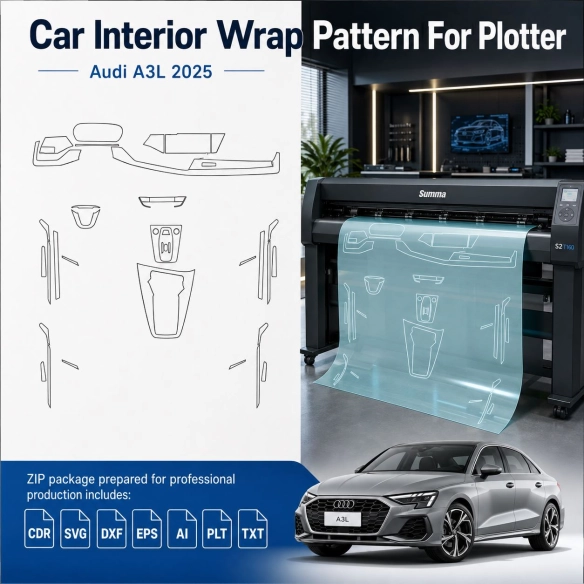 Dima di taglio interni Audi A3l 2025 per PPF e wrapping