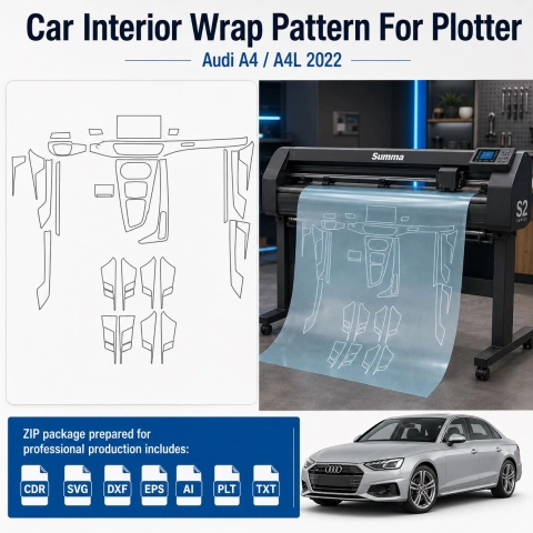 Dima di taglio interni Audi A4 A4l 2022 per PPF e wrapping