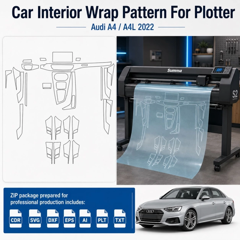 Dima di taglio interni Audi A4 A4l 2022 per PPF e wrapping