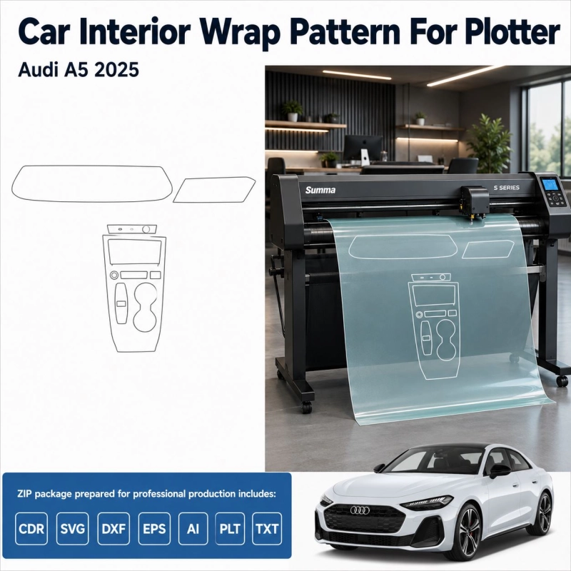 Dima di taglio interni Audi A5 2025 per PPF e wrapping