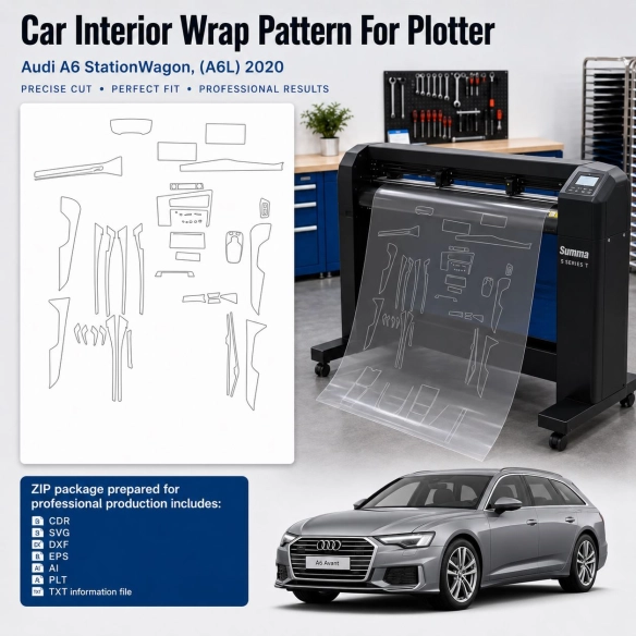 Dima di taglio interni Audi A6 Stationwagon A6l 2020 per PPF e wrapping