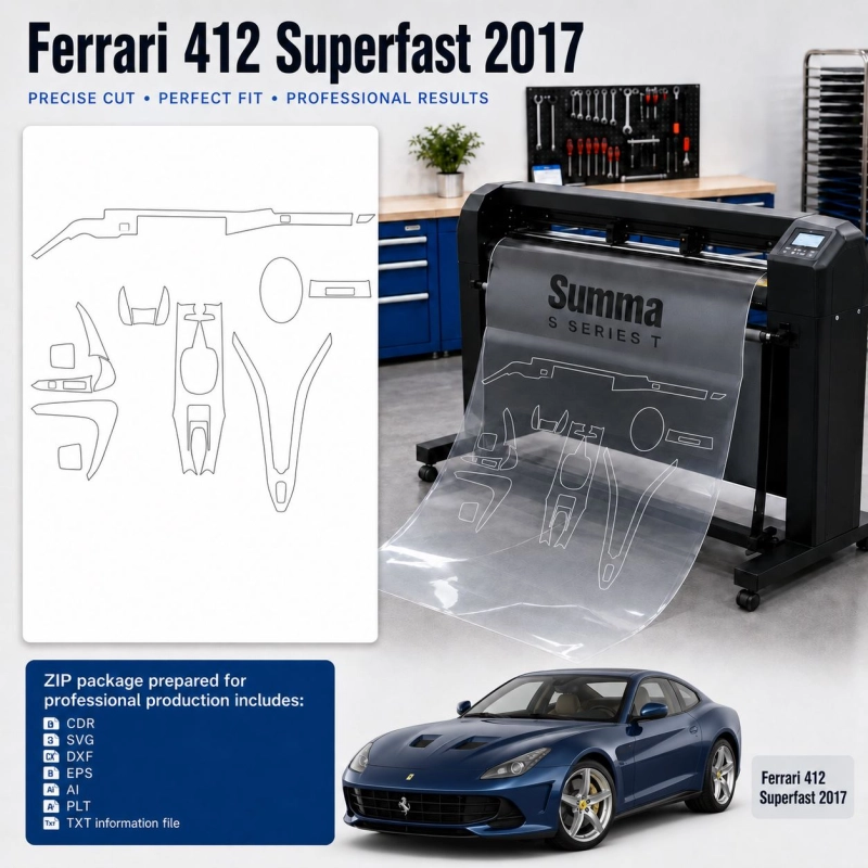 Dima di taglio interni Ferrari 412 Superfast 2017 per PPF e wrapping