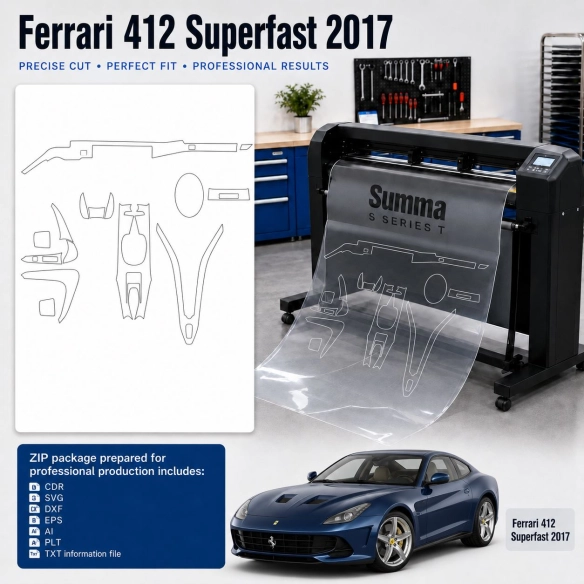 Dima di taglio interni Ferrari 412 Superfast 2017 per PPF e wrapping
