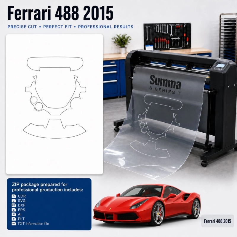 Dima di taglio interni Ferrari 488 2015 per PPF e wrapping