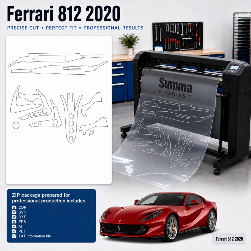 Dima di taglio interni Ferrari 812 2020 per PPF e wrapping