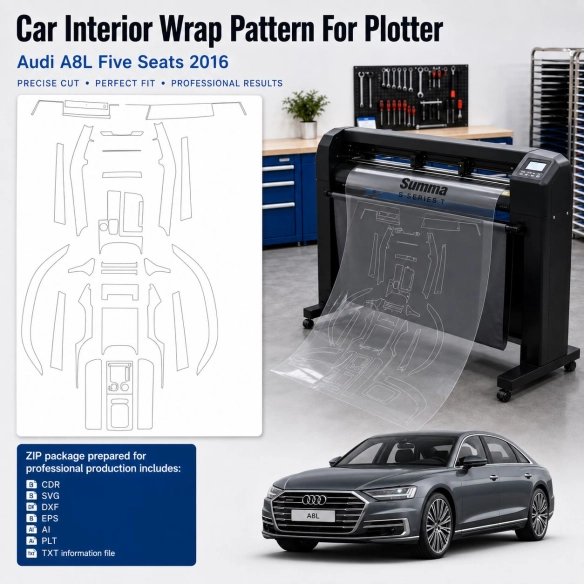 Dima di taglio interni Audi A8l Five Seats 2016 per PPF e wrapping